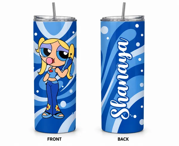 Stainless_Steel_Wave_Cartoon_Print_Blue_Tumbler_With_Straw