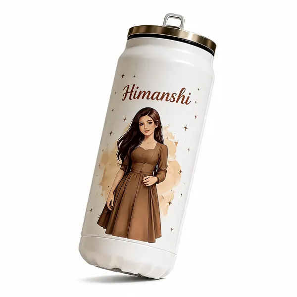 Stainless_Steel_Personalised_Fashion_Illustration_White_Water_Bottle