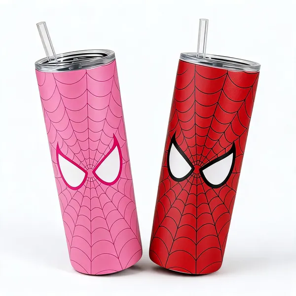 Stainless_Steel_Spider_Web_Print_Tumbler_Set_With_Straws