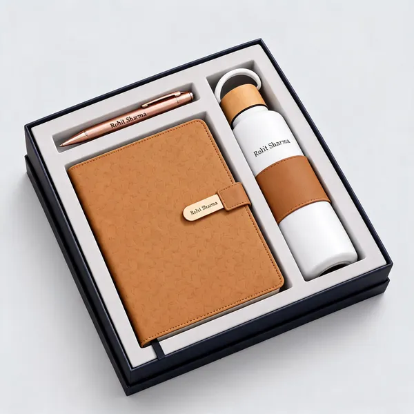 Stainless_Steel_Personalized_Notebook_Pen_And_Water_Bottle_Gift_Set