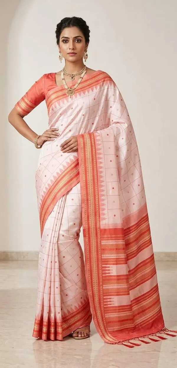 Peach_Printed_Saree_for_Women
