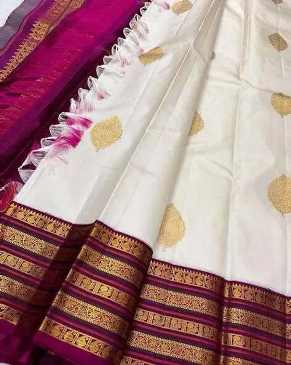 White_Gold_Motif_Traditional_Saree_for_Women