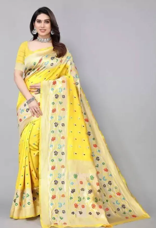 Yellow_Floral_Print_Saree_for_Women