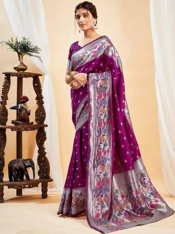 Purple_Floral_Print_Saree_for_Women