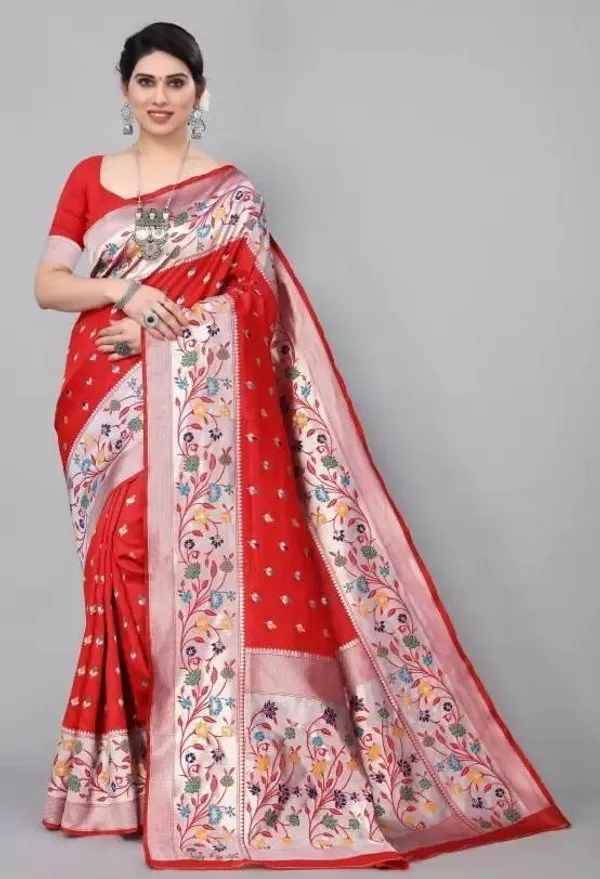 Red_Floral_Print_Saree_for_Women