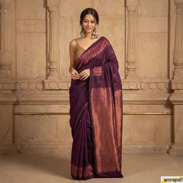 Purple_Litchi_Silk_Woven_Saree_For_Women
