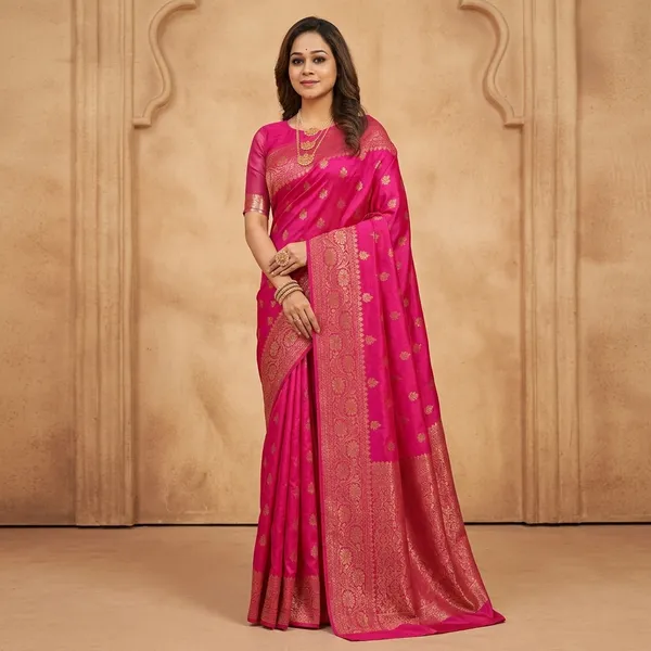 Magenta_Litchi_Silk_Traditional_Saree_For_Women