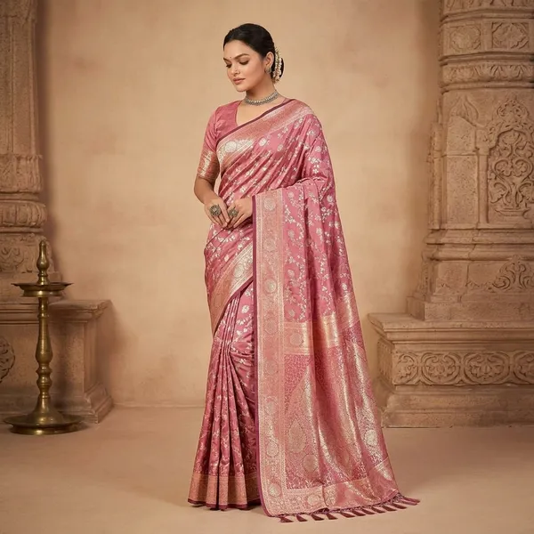 Pink_Litchi_Silk_Floral_Print_Saree_For_Women
