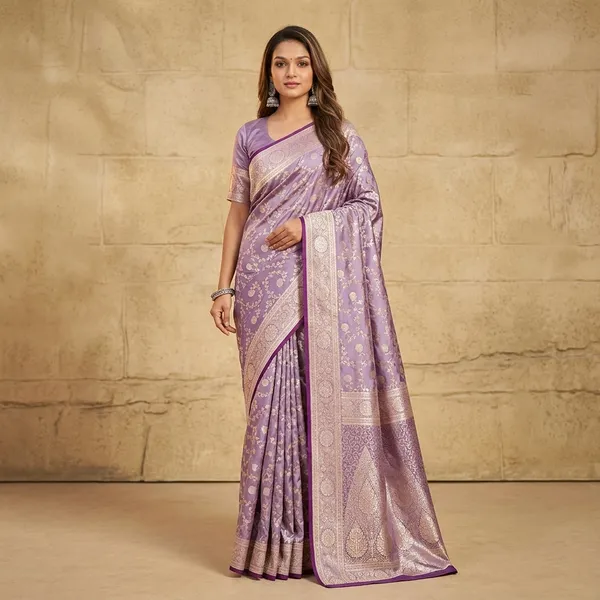 Purple_Litchi_Silk_Floral_Print_Saree_For_Women