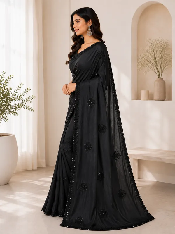 Women’s_Premium_Black_Sequins_&_Moti_Embroidery_Saree_