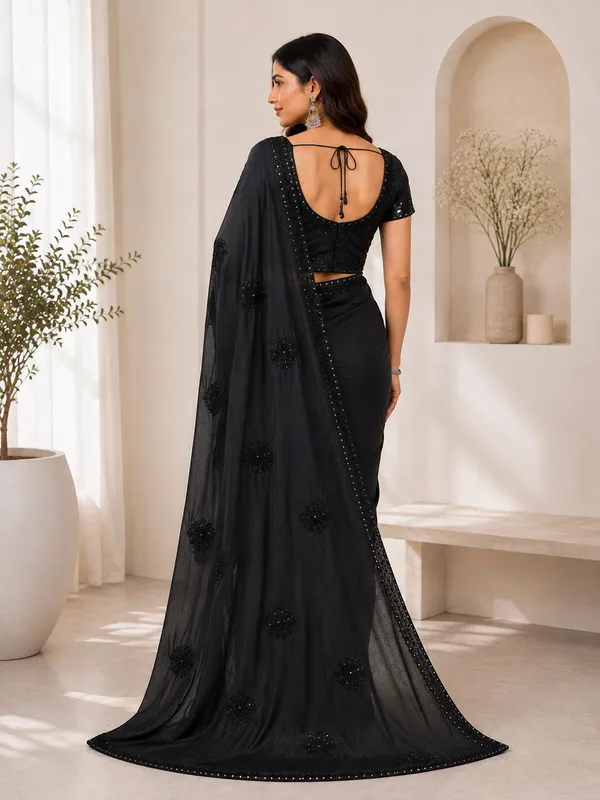 Women’s_Premium_Black_Sequins_&_Moti_Embroidery_Saree_