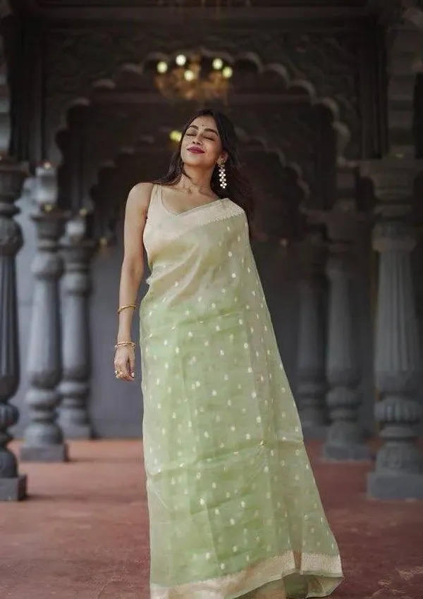 Green_Sheer_Dotted_Saree_for_Women