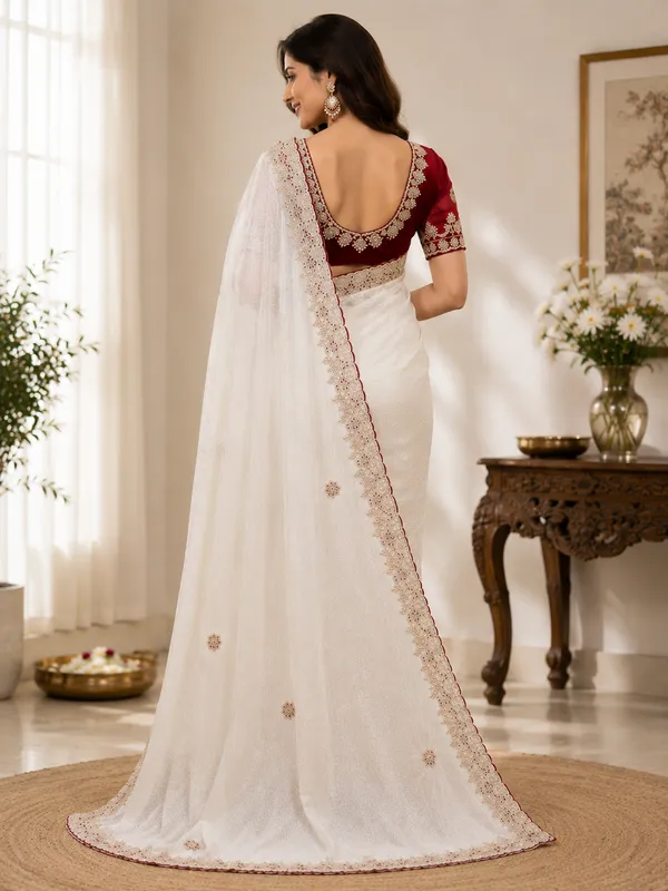 Elegant_Organza_Saree_with_Sequin_&_Pearl_(Moti)_Work