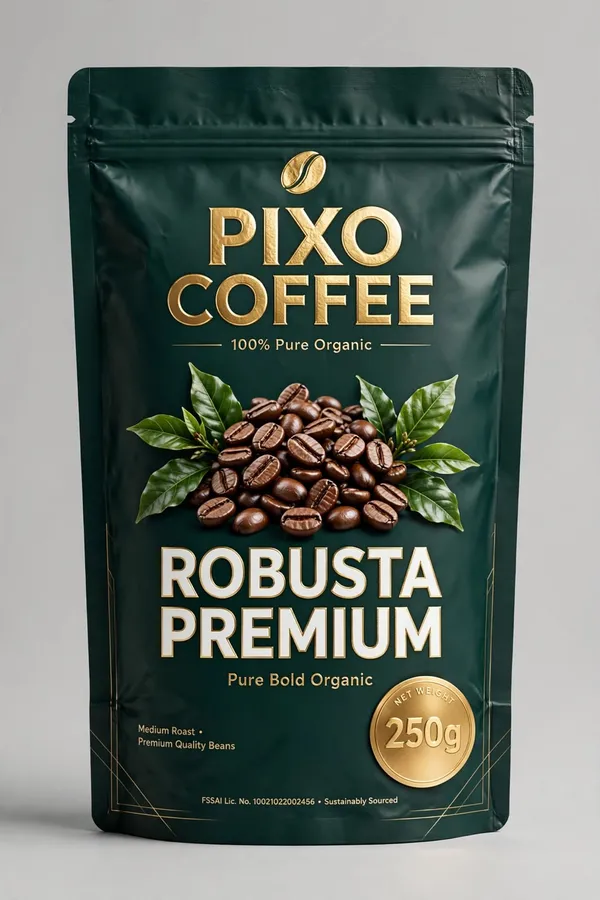 Pixo_Robusta_Premium_Organic_Coffee_Beans_250_g