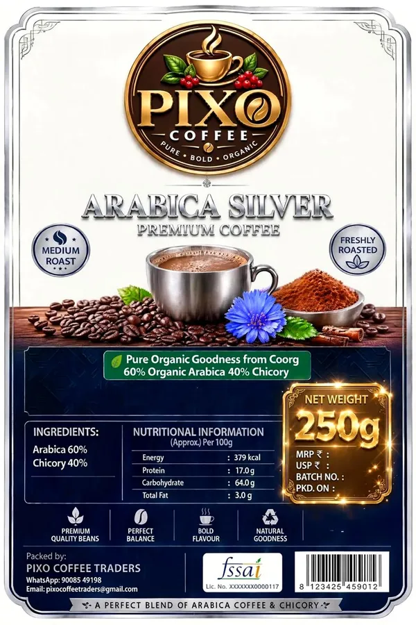 Pixo_Arabica_Silver_Medium_Roast_Coffee_Blend_250_g