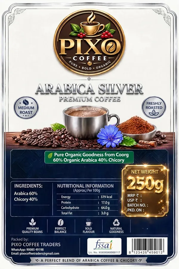 Pixo_Arabica_Silver_Medium_Roast_Coffee_Blend_250_g