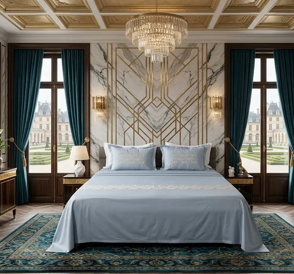 High_End_Embroidered_King_Size_100%_Pure_Cotton_300_TC__Sheet_With_2_Pillow_cases