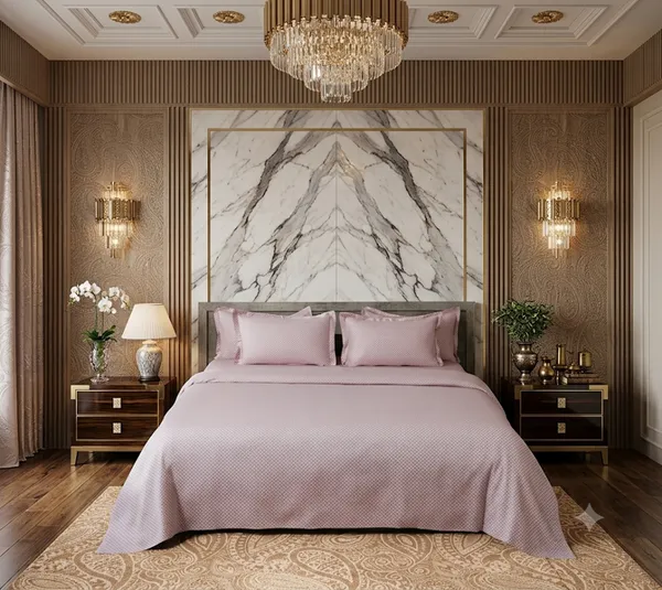 Pink_Geometric_Pattern_King_Size_Bedsheet_Set