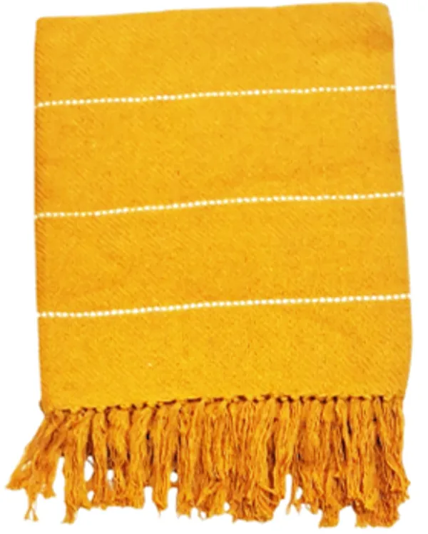 Yellow_Textured_Solid_Pattern_Fringe_Throw_Blanket