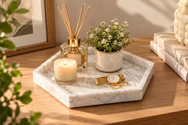 Marble_Finish_Hexagonal_Decorative_Serving_Tray