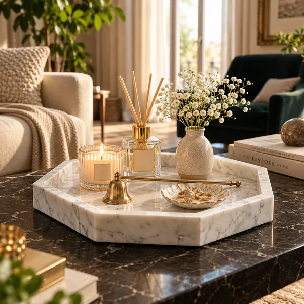 Marble_Finish_Hexagonal_Decorative_Serving_Tray