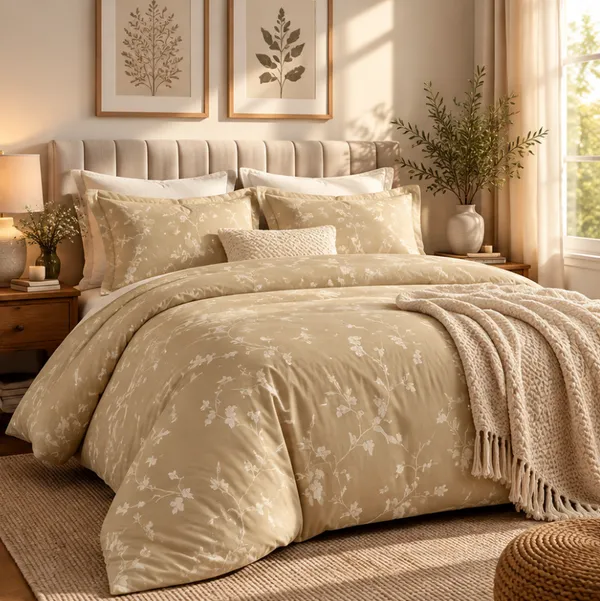 Beige_Modern_Floral_Duvet_Cover_Set