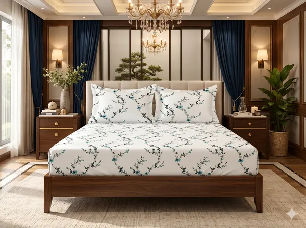 Bougainvillea_Flower_100%_Cotton_300TC_Bedsheet_with_2_pillow_cases