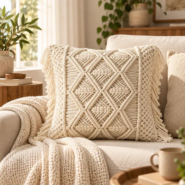 Hand_Woven_Macrame_Filled_Cushion_with_fringes_on_sides