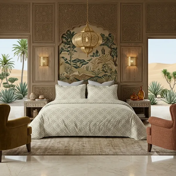 Self_Printed_100%__Pure_Cotton_300_TC_Sheet_with_2_pillow_cases