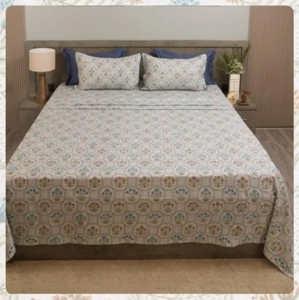 Shibori_Garden_100%_Cotton_300TC_Bedsheet_with_2_pillow_cases