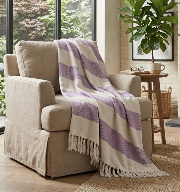 Hand_Loom_Cabana_Stripe_100%_Pure_Cotton__Throw_with_Self_Fringes