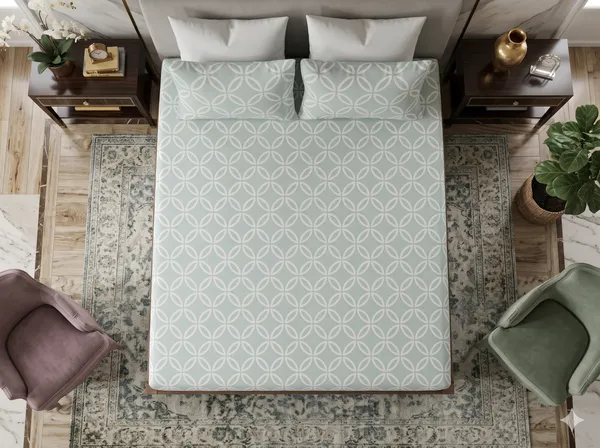 Sage_Harmony_100%_Cotton_300TC_Bedsheet_with_2_pillow_cases