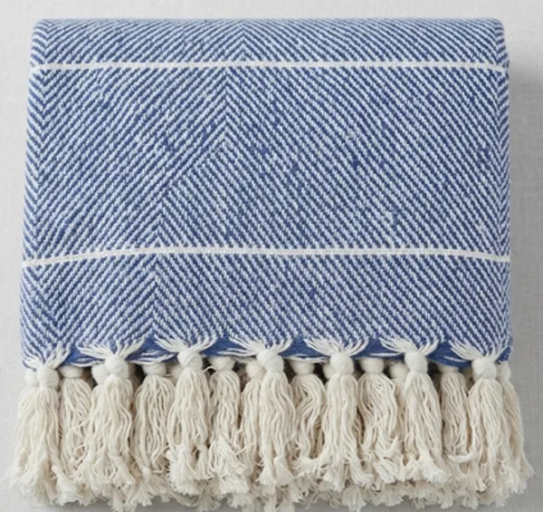 Blue_Geometric_Pattern_Tassel_Throw_Blanket