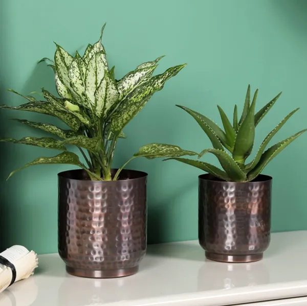 Metal_Modern_Hammered_Finish_Planter