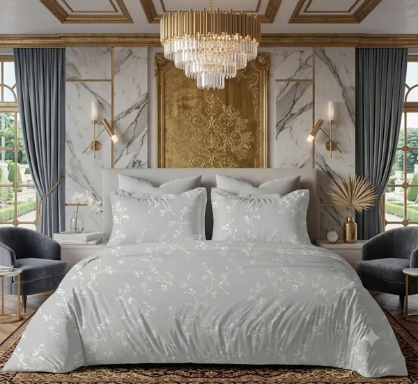 Grey_Floral_Print_King_Size_Bedding_Set