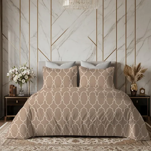 Beige_Geometric_Pattern_Bedding_Set