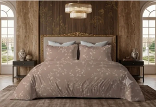 Taupe_Floral_Print_Bedding_Set