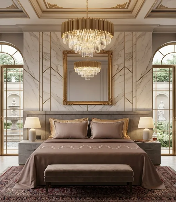 Brown_Satin_Contemporary_Geometric_Bedsheet