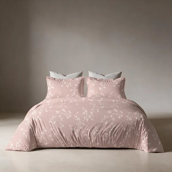 Pink_Floral_Print_Bedspread_Set