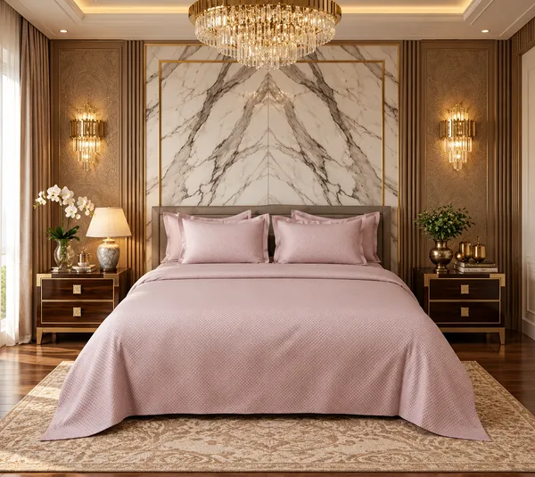 Pink_Geometric_Pattern_King_Size_Bedsheet_Set