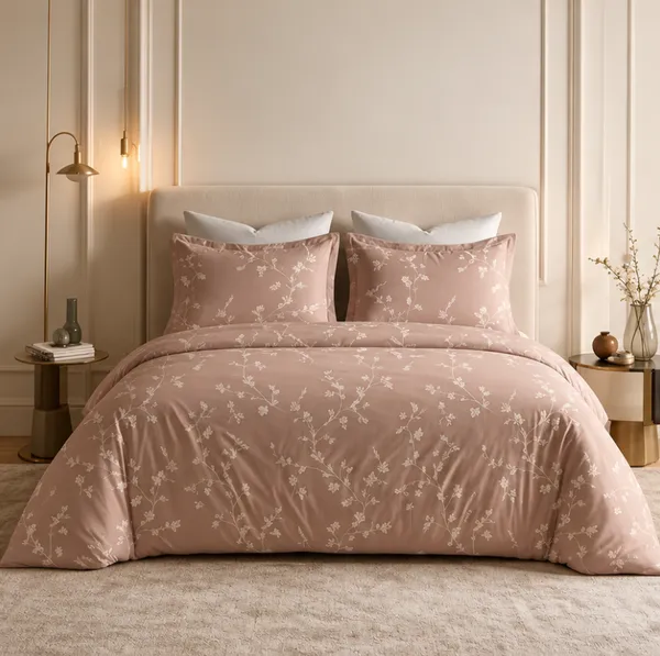 Taupe_Floral_Print_Bedding_Set