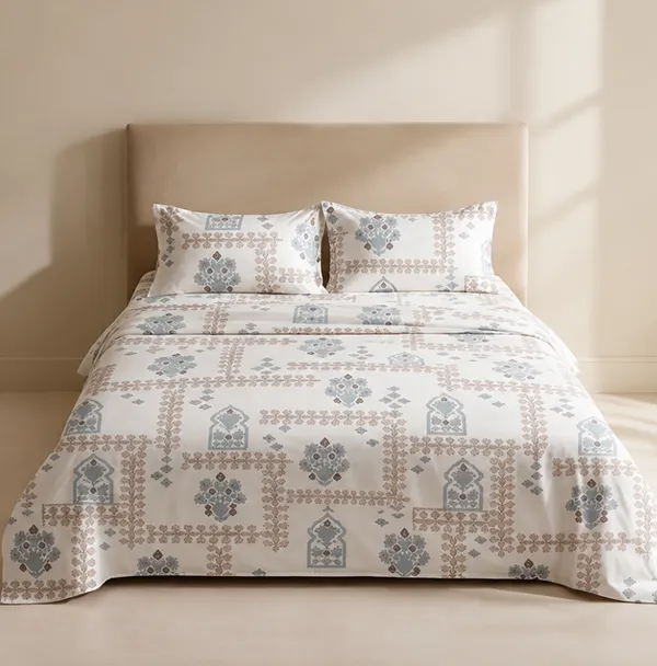 Printed_Geometric_Floral_Pattern_King_Size_Bedsheet