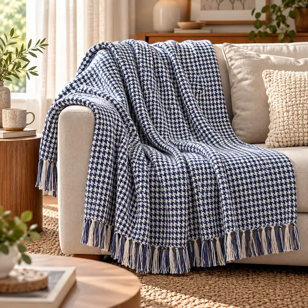 Navy_White_Woven_Houndstooth_Pattern_Throw