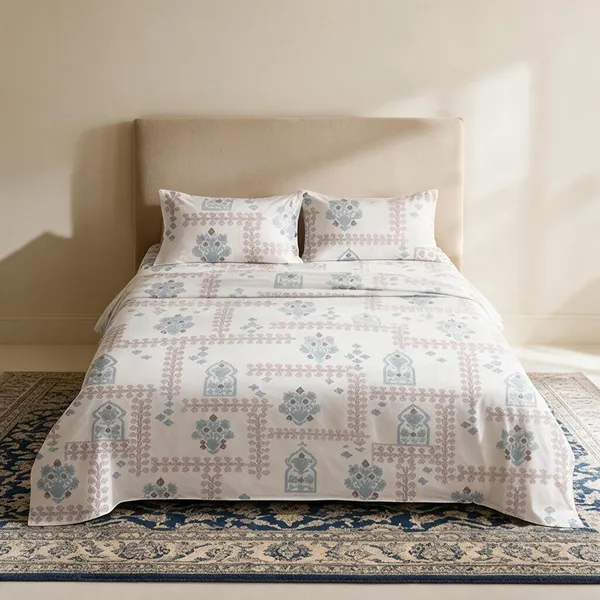Printed_Geometric_Floral_Pattern_King_Size_Bedsheet