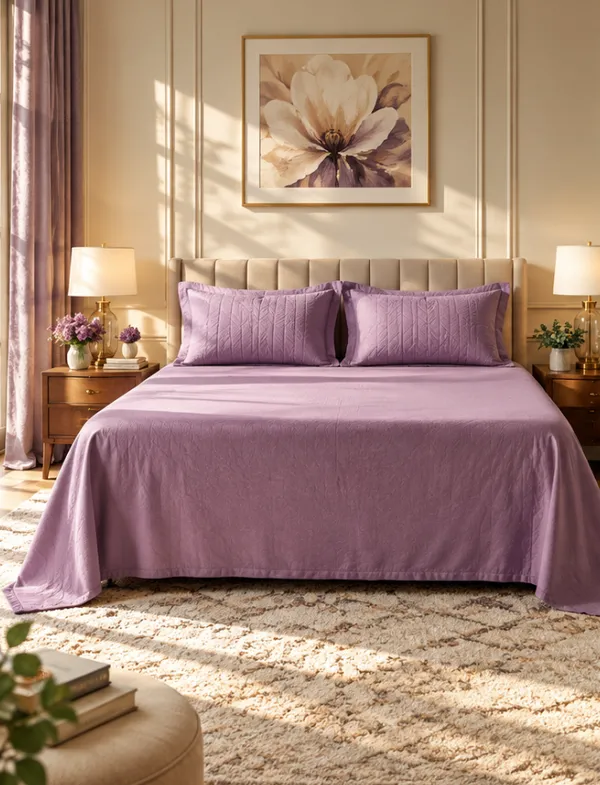 Mauve_Solid_Bedsheet_Set_With_Pillow_Covers