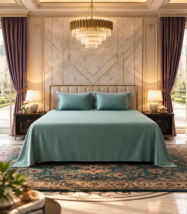 Quilted_Pillow_cases_with_Solid_Sheet_100%_Pure_Cotton_300_TC