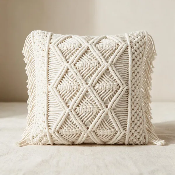 Hand_Woven_Macrame_Filled_Cushion_with_fringes_on_sides