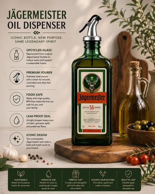 Handcrafted_Jägermeister_Upcycled_Glass_Oil_Dispenser_–_500ml