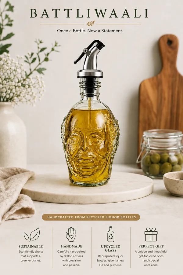 Handcrafted_Old_Monk_Upcycled_Glass_Oil_Dispenser_500_ML