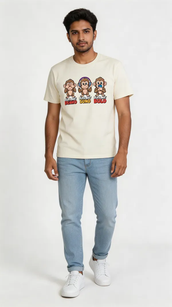 bura-mat-dekho-suno-bolo-t-shirt-funny-3-monkeys-graphic-tee-oversized-meme-t-shirt-for-men-women-Ivory-XL